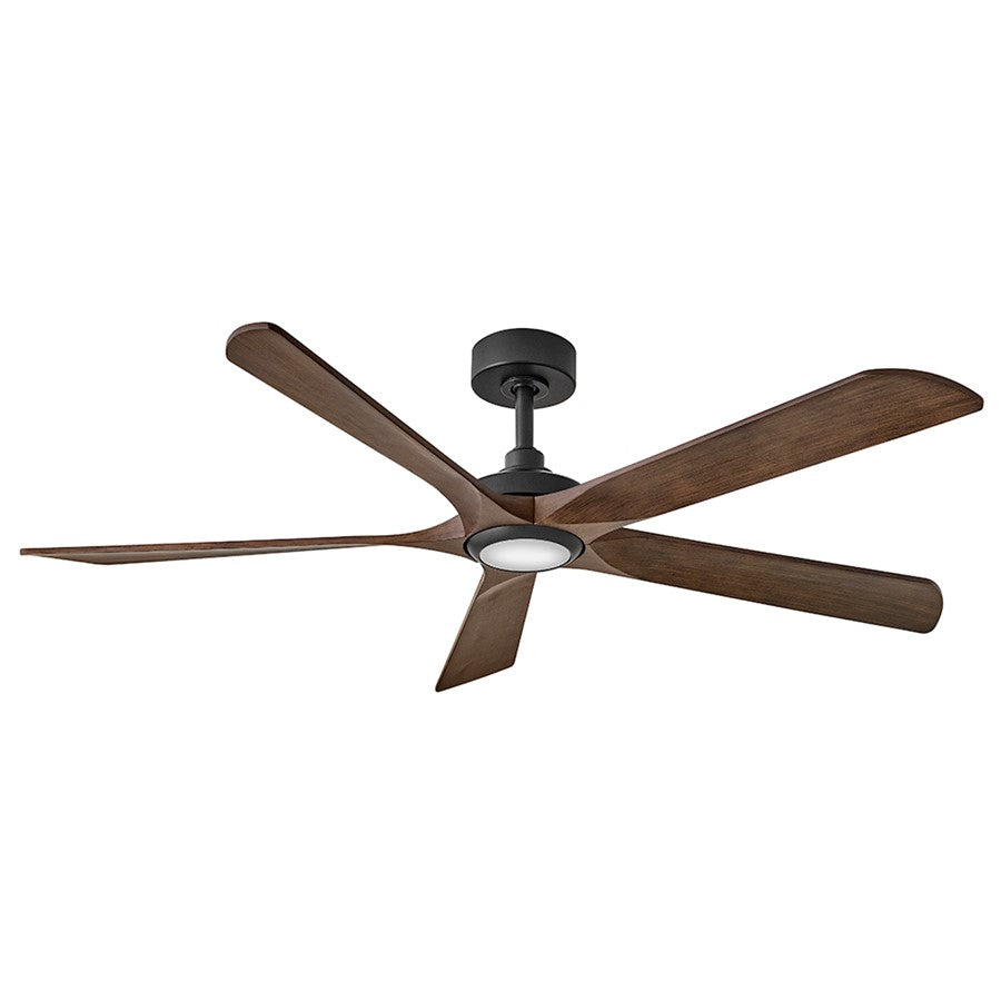 Hinkley Fan Layton 58" 1 Light LED Smart Fan, Matte Black/Walnut