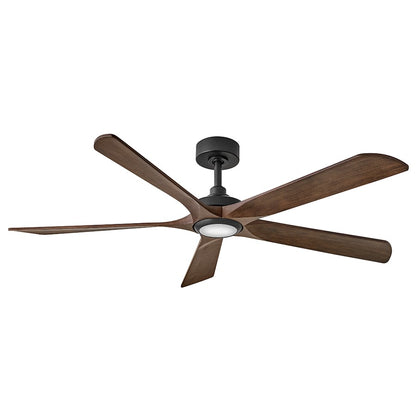 Hinkley Fan Layton 58" 1 Light LED Smart Fan, Matte Black/Walnut