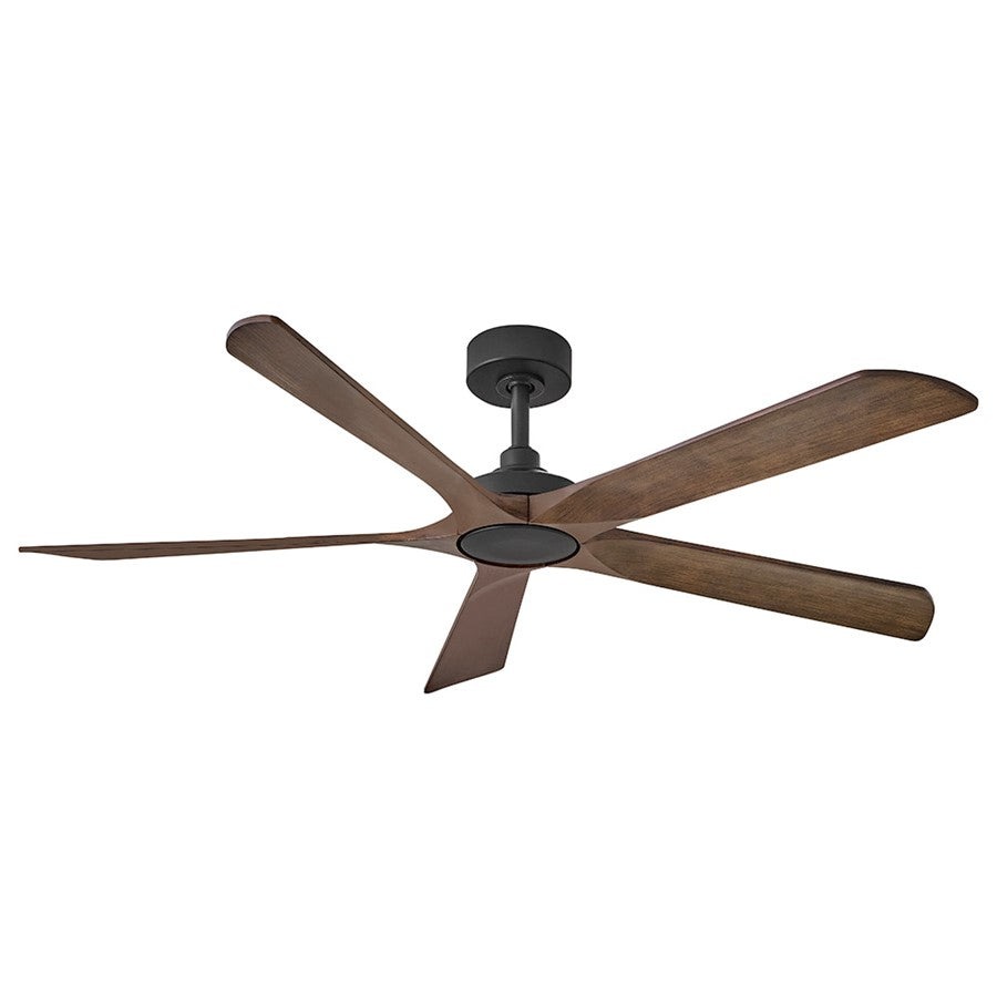 Hinkley Fan Layton 58" 1 Light LED Smart Fan, Matte Black/Walnut