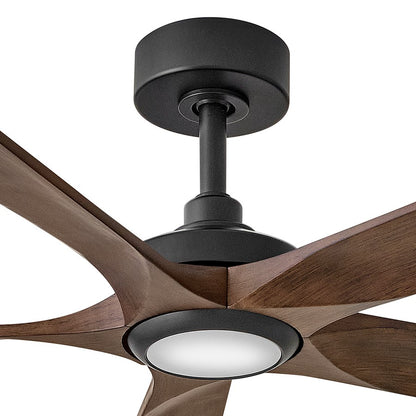 Hinkley Fan Layton 58" 1 Light LED Smart Fan, Matte Black/Walnut