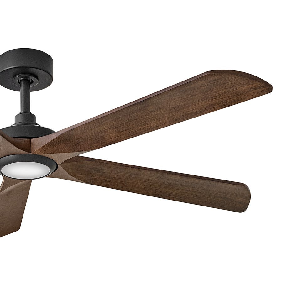 Hinkley Fan Layton 58" 1 Light LED Smart Fan, Matte Black/Walnut