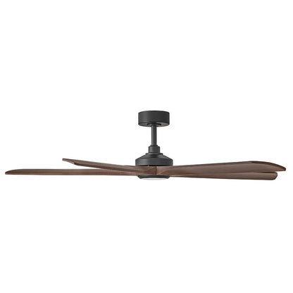 Hinkley Fan Layton 58" 1 Light LED Smart Fan, Matte Black/Walnut
