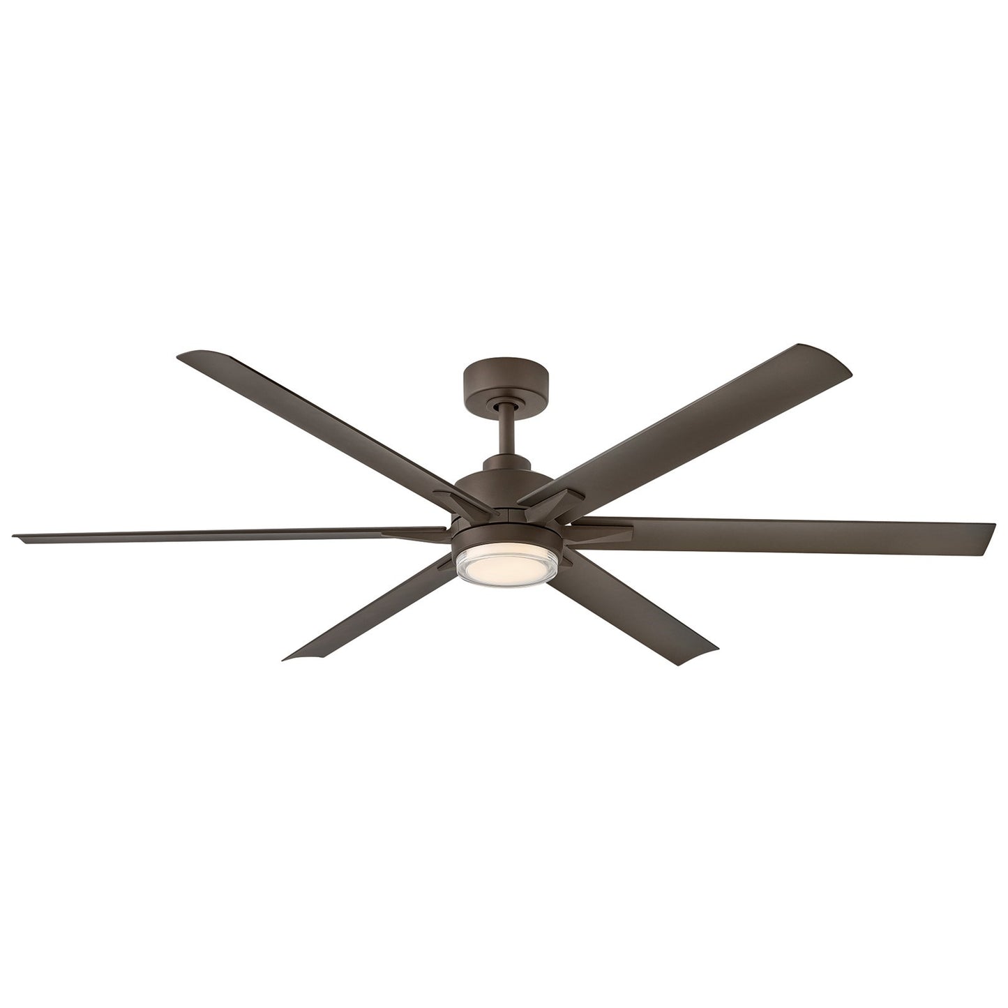 Hinkley Valor 66in LED Smart Ceiling Fan | Modern Industrial Metallic Matte Bronze Composite and White Glass | Covered Patio & | Model 910566FMM-LWD
