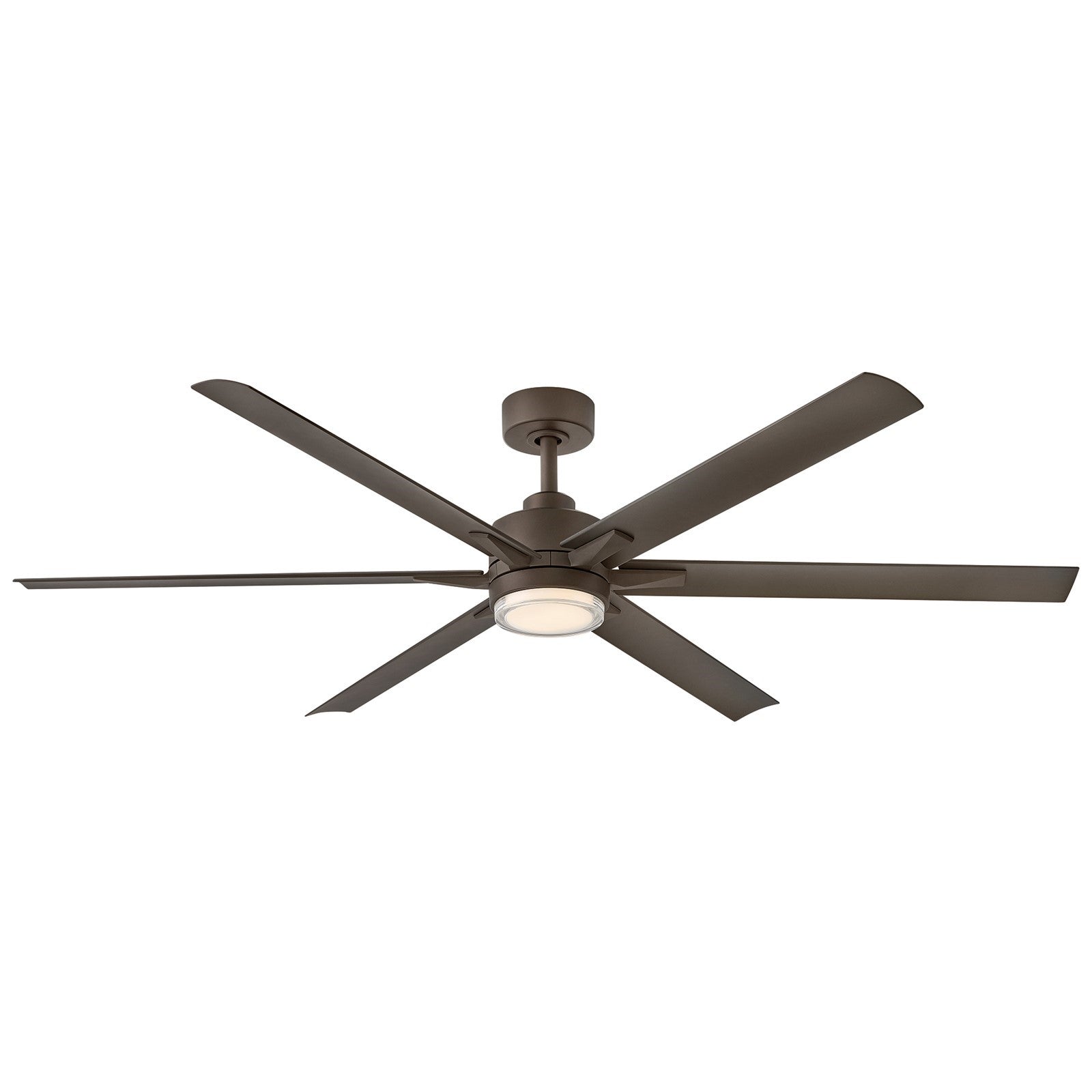 Hinkley Valor 66in LED Smart Ceiling Fan | Modern Industrial Metallic Matte Bronze Composite and White Glass | Covered Patio & | Model 910566FMM-LWD