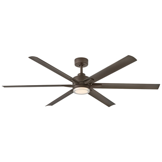 Hinkley Valor 66in LED Smart Ceiling Fan | Modern Industrial Metallic Matte Bronze Composite and White Glass | Covered Patio & | Model 910566FMM-LWD