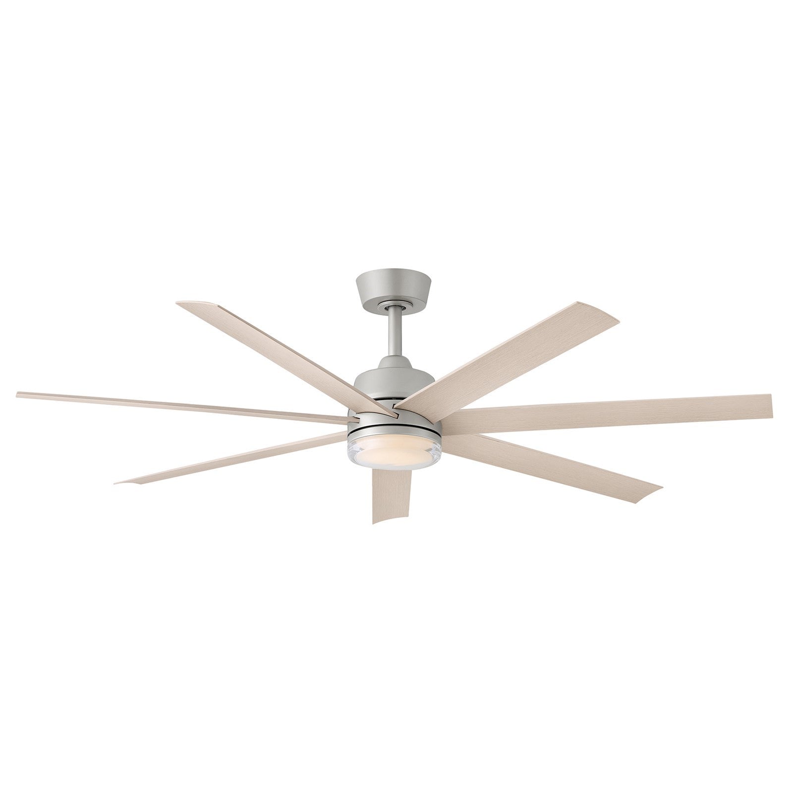 Hinkley Current 56in LED Smart Ceiling Fan | Transitional Brushed Nickel Steel and Bleached Ashwood Composite Blades | Covered Patio | Model 910656FBN-LDD
