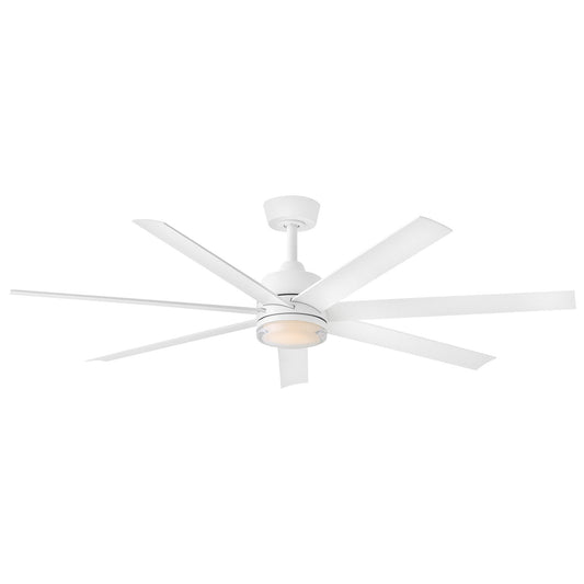Hinkley Current 56in LED Smart Ceiling Fan | Transitional Matte White Steel and Matte White Composite Blades | Covered Patio & | Model 910656FMW-LDD