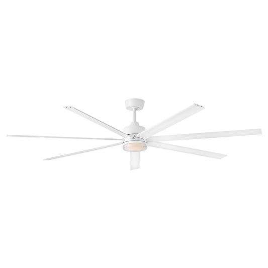 Hinkley Current 72in LED Smart Ceiling Fan | Transitional Matte White Steel and Matte White Aluminum Blades | Covered Patio & | Model 910672FMW-LDD
