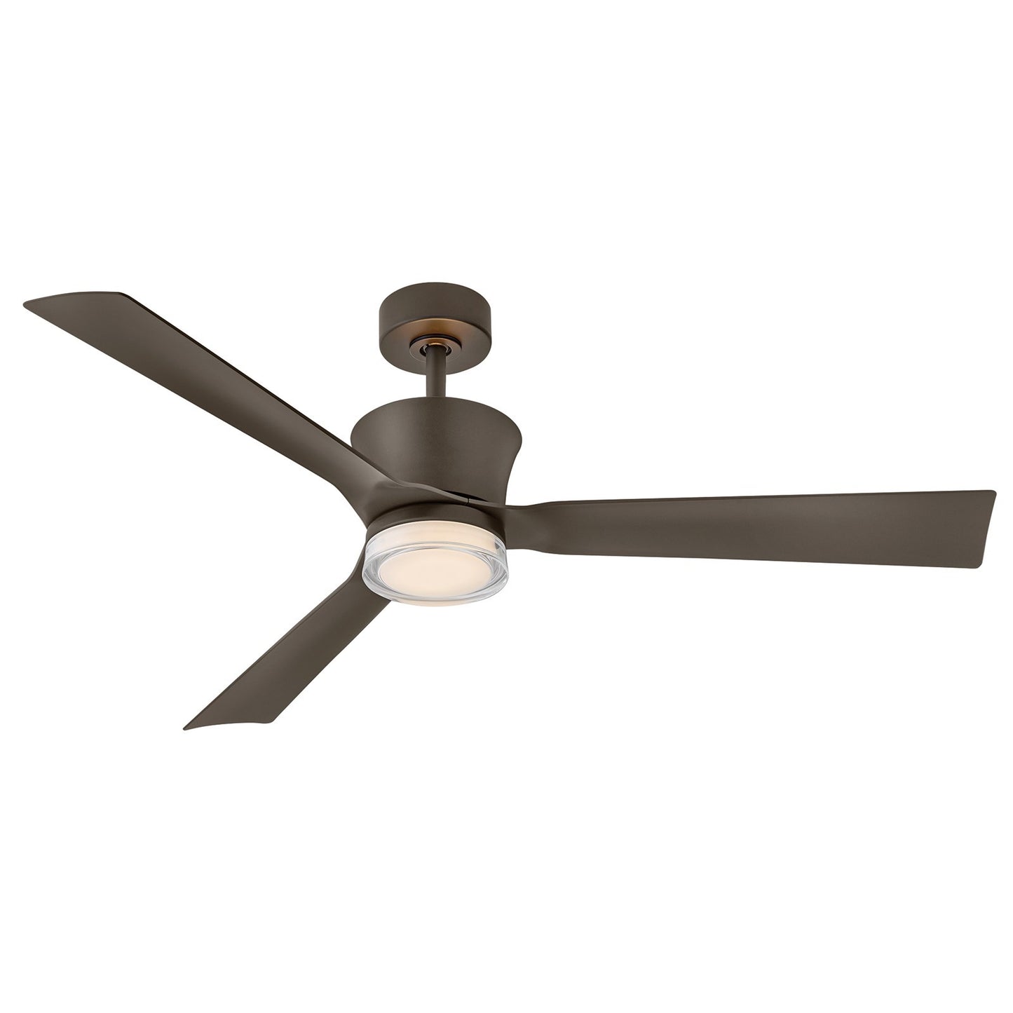 Hinkley Vosh 56in LED Smart Ceiling Fan with Uplight | Mid-Century Modern Metallic Matte Bronze Steel and White Acrylic | Bedroom | Model 910956FMM-LDD