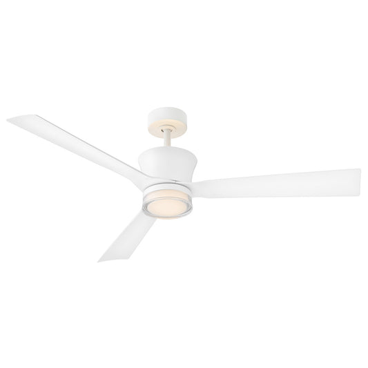 Hinkley Vosh 56in LED Smart Ceiling Fan with Uplight | Mid-Century Modern Matte White Steel and Composite Blades | Bedroom, Living | Model 910956FMW-LDD