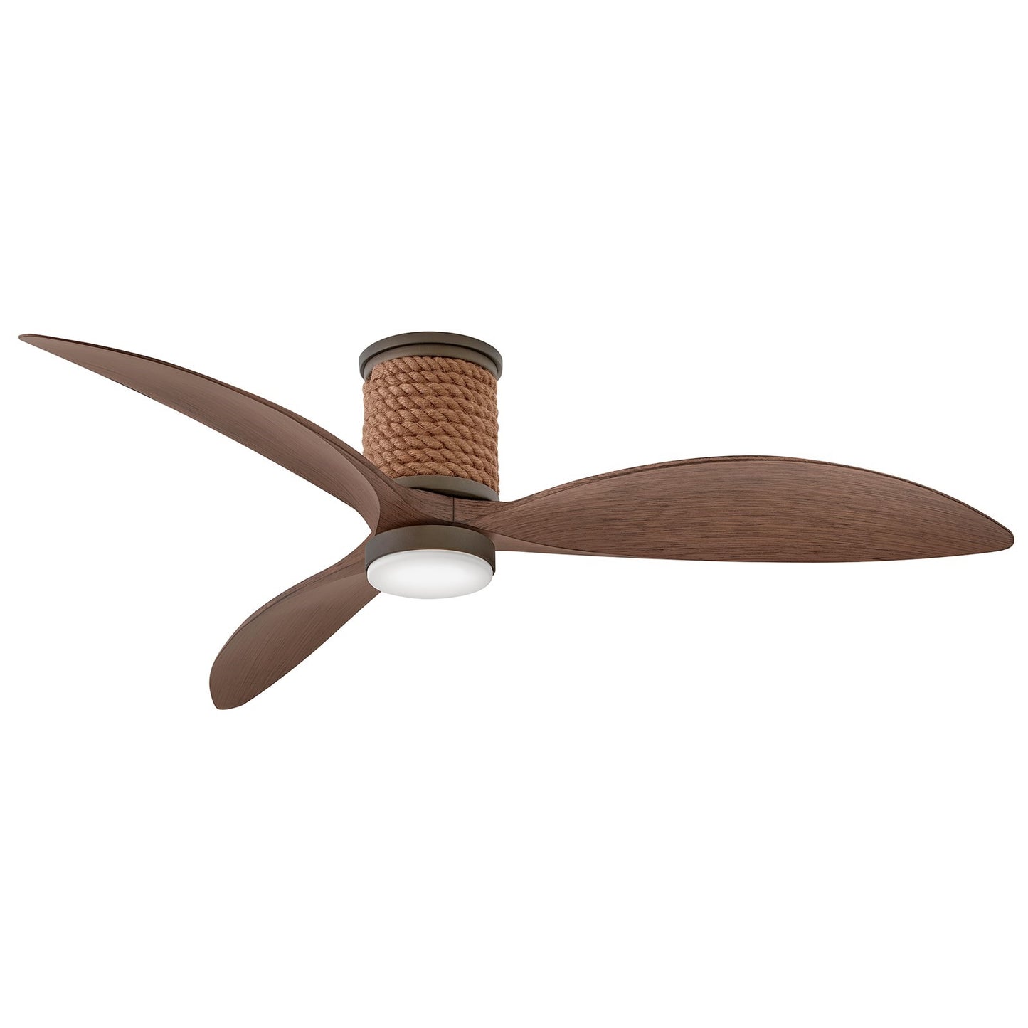 Hinkley Marin Flush 60in LED Smart Ceiling Fan | Coastal Matte Bronze Steel and Walnut Composite Blades | Covered Patio & Sunroom | Model 943160FMM-LDD