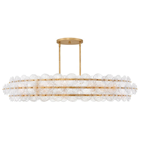 Fredrick Ramond Rene 10Lt Chandelier, Brass/Clear Pressed - FR30125DA