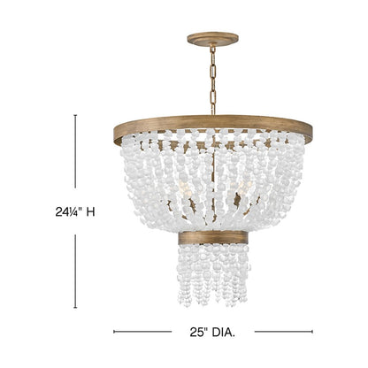 6 Light Pendant in Burnished Gold