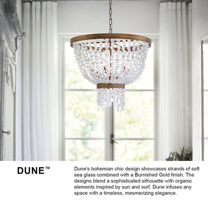 6 Light Pendant in Burnished Gold