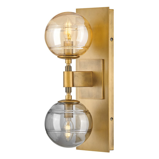 Fredrick Ramond Oberon 2Lt Wall Mount, Brass/Multi-Colored Swirl - FR30502HBR