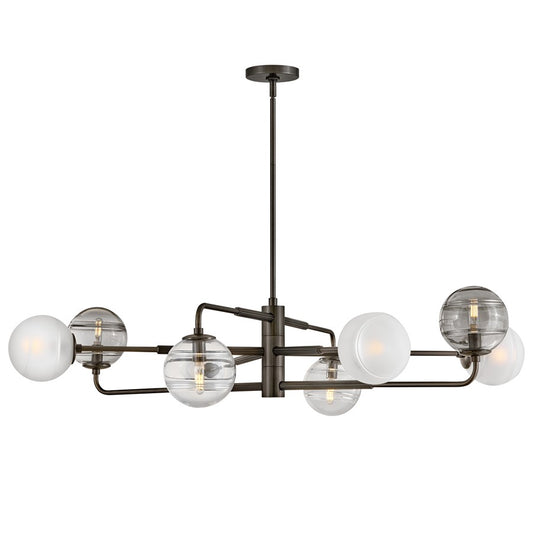 Hinkley Oberon 8Lt Chandelier, Black Oxide/Multi-Colored Swirl - FR30508BX
