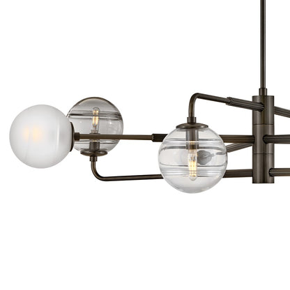 Hinkley Oberon 8Lt Chandelier, Black Oxide/Multi-Colored Swirl