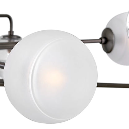 Hinkley Oberon 8Lt Chandelier, Black Oxide/Multi-Colored Swirl