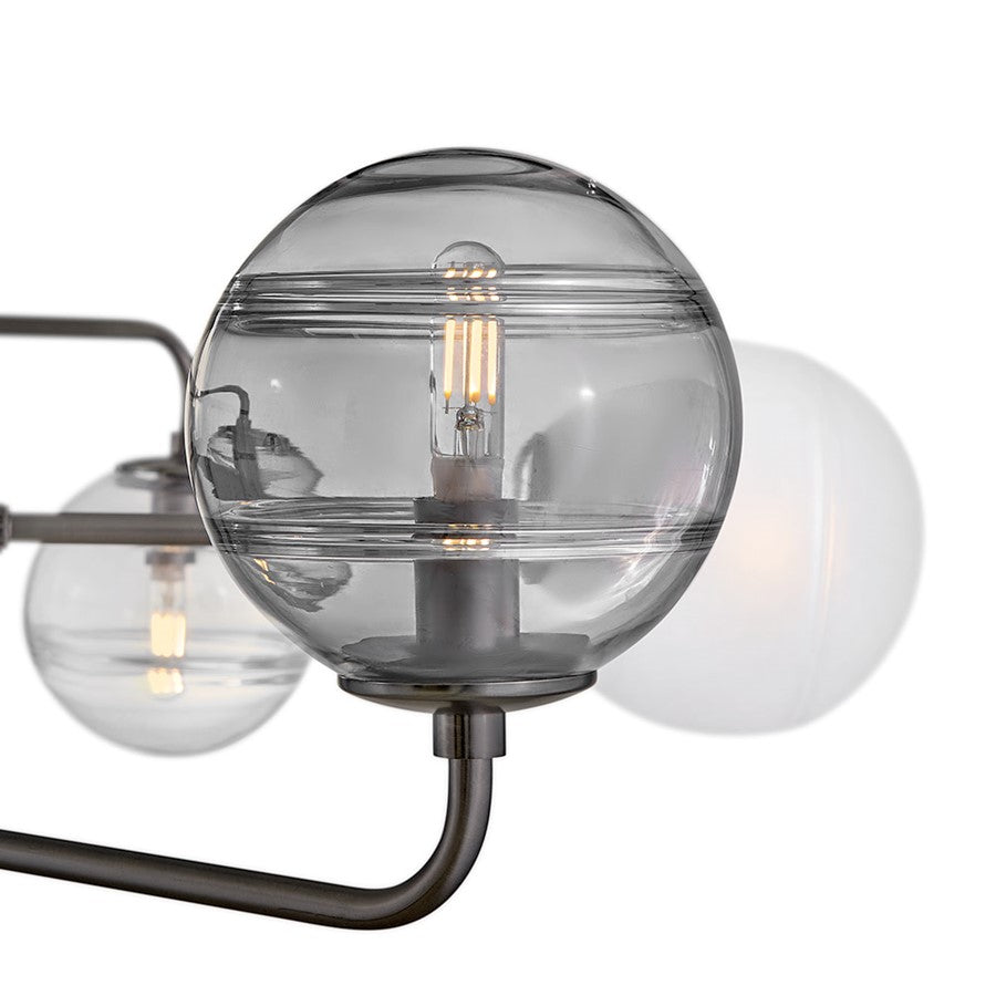 Hinkley Oberon 8Lt Chandelier, Black Oxide/Multi-Colored Swirl