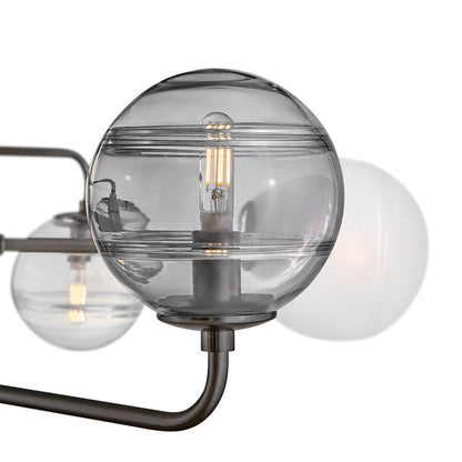 Hinkley Oberon 8Lt Chandelier, Black Oxide/Multi-Colored Swirl