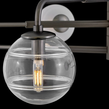 Hinkley Oberon 8Lt Chandelier, Black Oxide/Multi-Colored Swirl
