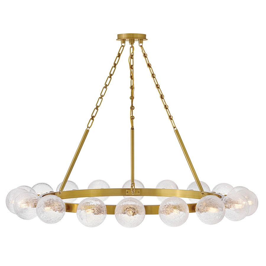Fredrick Ramond Coco 18 Light Chandelier, Lacquered Brass/Crackle - FR30525LCB