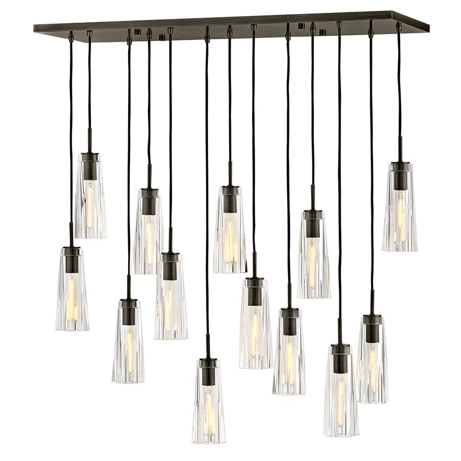 Hinkley Cosette 13Lt Chandelier, Black Oxide/Clear Crystal - FR31105BX-CL