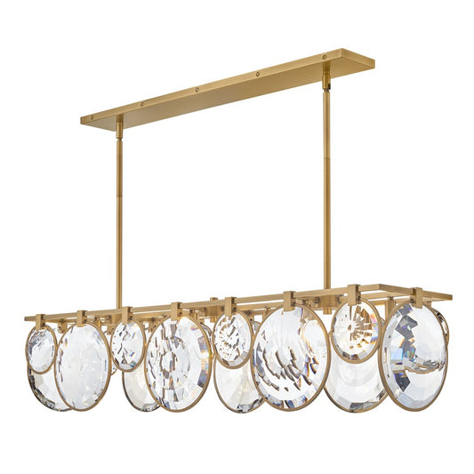 Fredrick Ramond Nala 8Lt Chandelier, Heritage Brass/Optic Crystal - FR31266HBR
