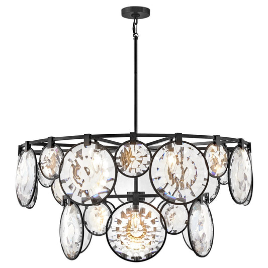 Fredrick Ramond Nala 15 Light Chandelier, Black/Optic Crystal - FR31268BLK