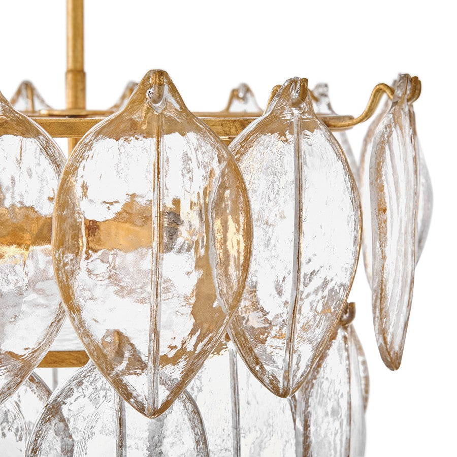 Fredrick Ramond Amira 4Lt 19" Semi Flush, Brass/Clear Pressed