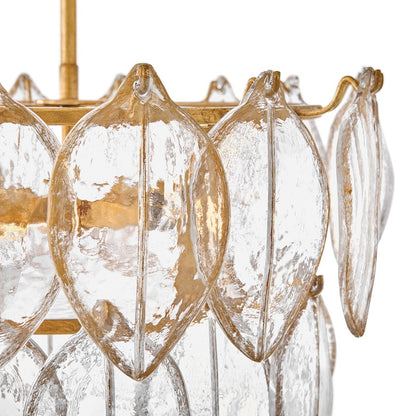 Fredrick Ramond Amira 4Lt 19" Semi Flush, Brass/Clear Pressed
