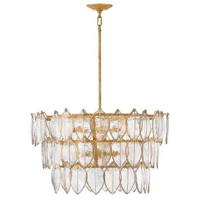 Fredrick Ramond Amira 8Lt 30" Chandelier, Brass/Clear Pressed