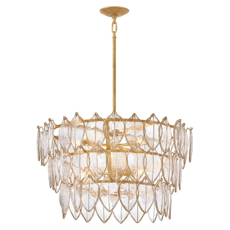 Fredrick Ramond Amira 8Lt 30" Chandelier, Brass/Clear Pressed