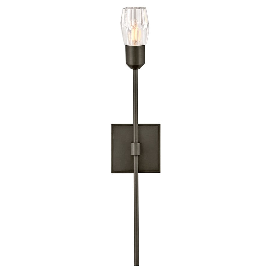 Hinkley Atera 1Lt Wall Mount, Black Oxide/Faceted Clear Crystal
