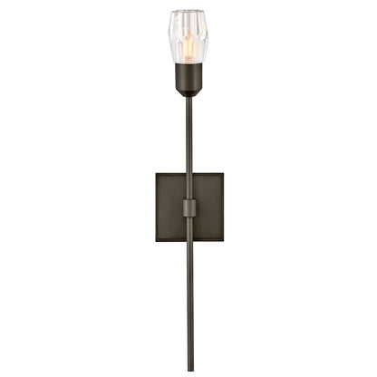 Hinkley Atera 1Lt Wall Mount, Black Oxide/Faceted Clear Crystal