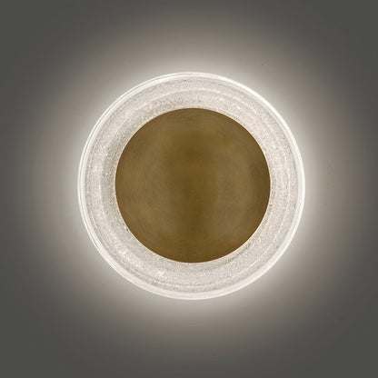 Fredrick Ramond Haven 11" LED Sconce, Heritage Brass/Art Glass