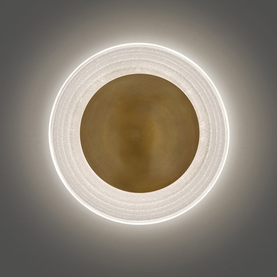 Fredrick Ramond Haven 15" LED Sconce, Heritage Brass/Art Glass