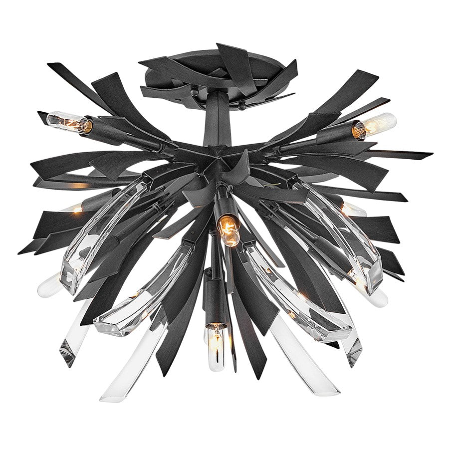 Fredrick Ramond Vida 9 Light Semi-Flush Mount, Brushed Graphite - FR40903BGR