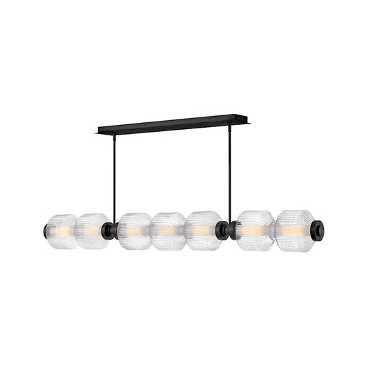 Fredrick Ramond Reign Large 7 Light LED Linear Chandelier, Black - FR41466BK