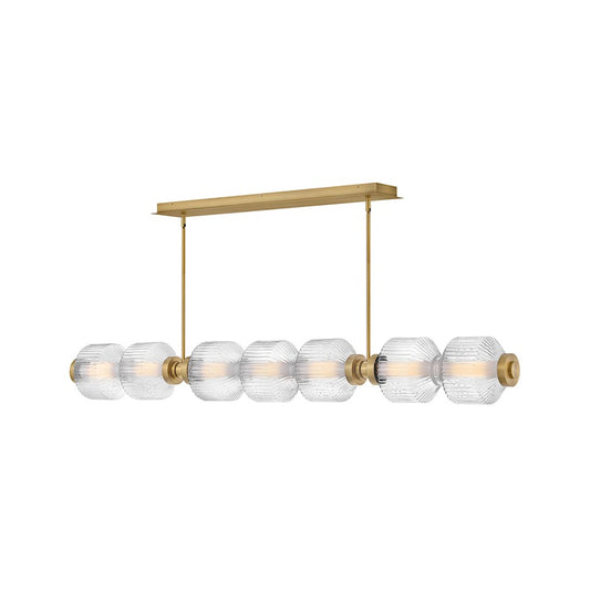 Fredrick Ramond Reign Large 7Lt LED Linear Chandelier, Brass - FR41466LCB