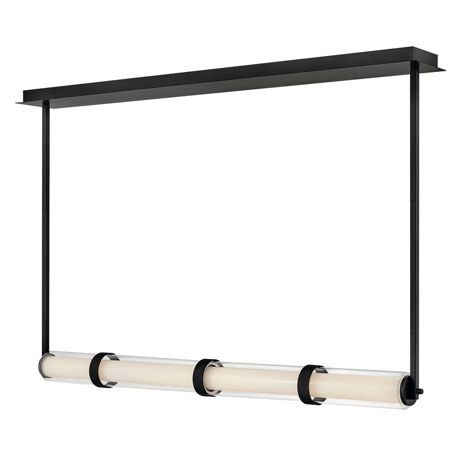 Fredrick Ramond Cy Chandelier, Black/Clear/Etched Opal - FR41486BK