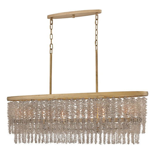 Fredrick Ramond Rubina 6Lt Linear Chandelier, Gold/Amber Crystal - FR41496BNG-LA