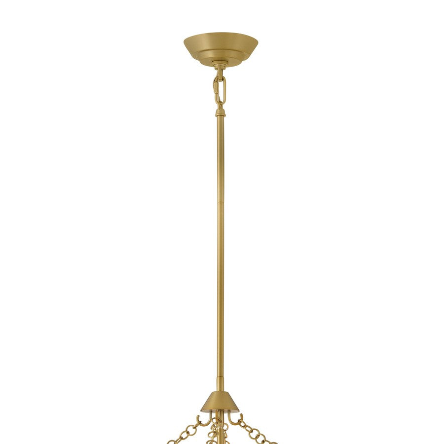 Fredrick Ramond Veleta 8Lt 26" Drum Chandelier, Brass/Alabaster