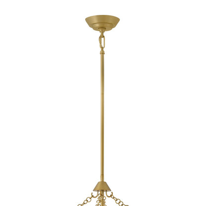 Fredrick Ramond Veleta 8Lt 26" Drum Chandelier, Brass/Alabaster