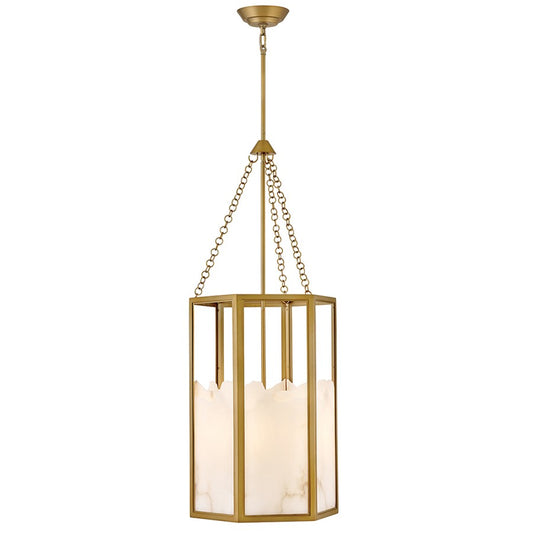 Fredrick Ramond Veleta 4Lt Chandelier, Lacquered Brass/Alabaster - FR41535LCB