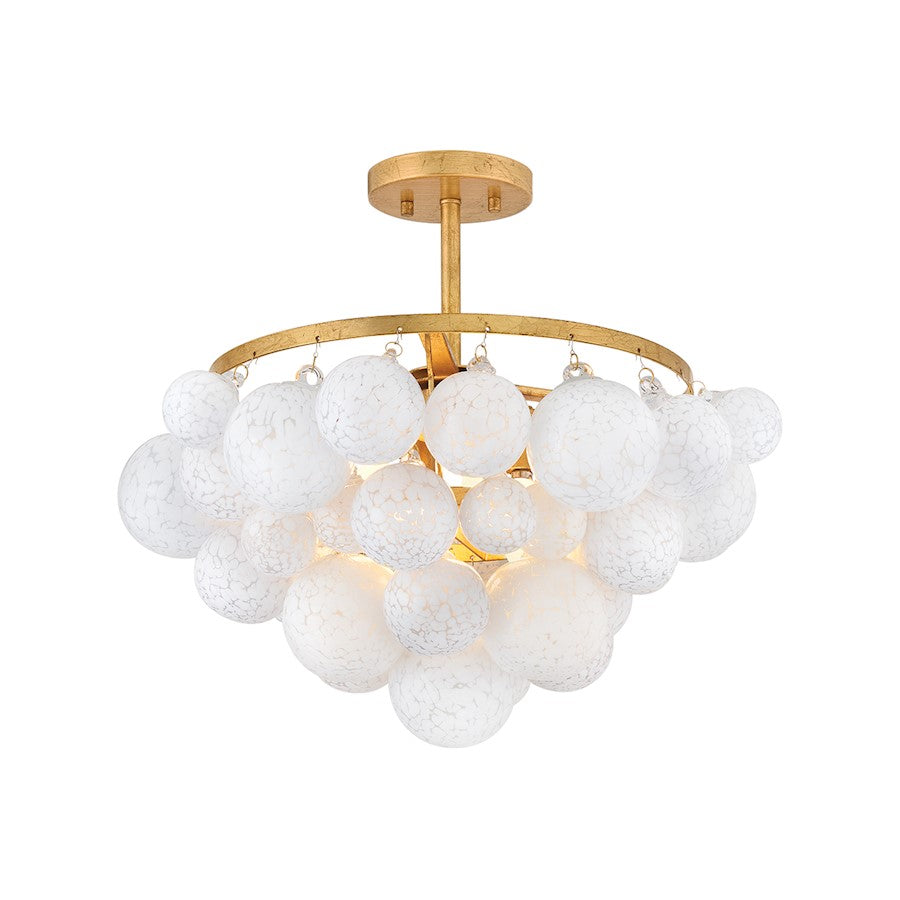 Fredrick Ramond Marabel 4 Light Medium Semi-Flush Mount, Brass - FR41563DA