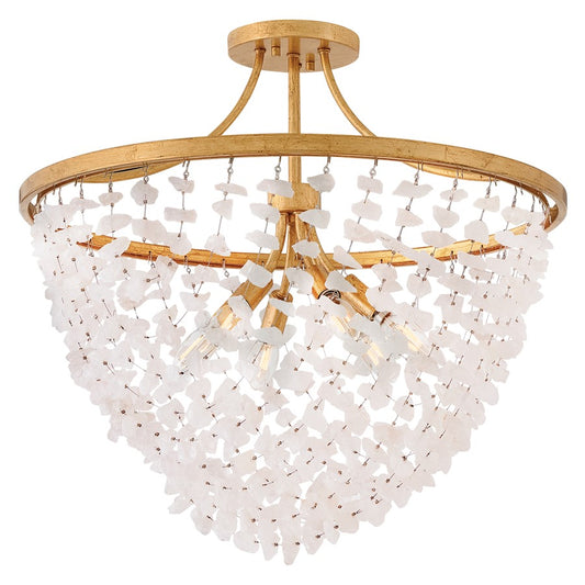 Fredrick Ramond Myra 6Lt 24" Semi-Flush Mount, Brass/Rock Crystal - FR41591DA