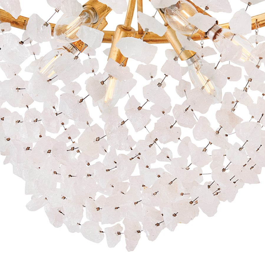 Fredrick Ramond Myra 6Lt 24" Semi-Flush Mount, Brass/Rock Crystal