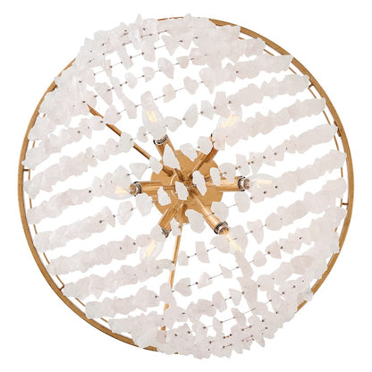 Fredrick Ramond Myra 6Lt 24" Semi-Flush Mount, Brass/Rock Crystal