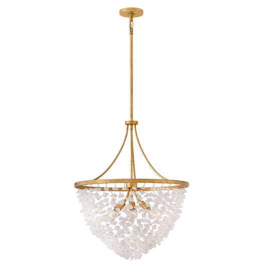 Fredrick Ramond Myra 6Lt 24" Chandelier, Brass/Rock Crystal - FR41594DA